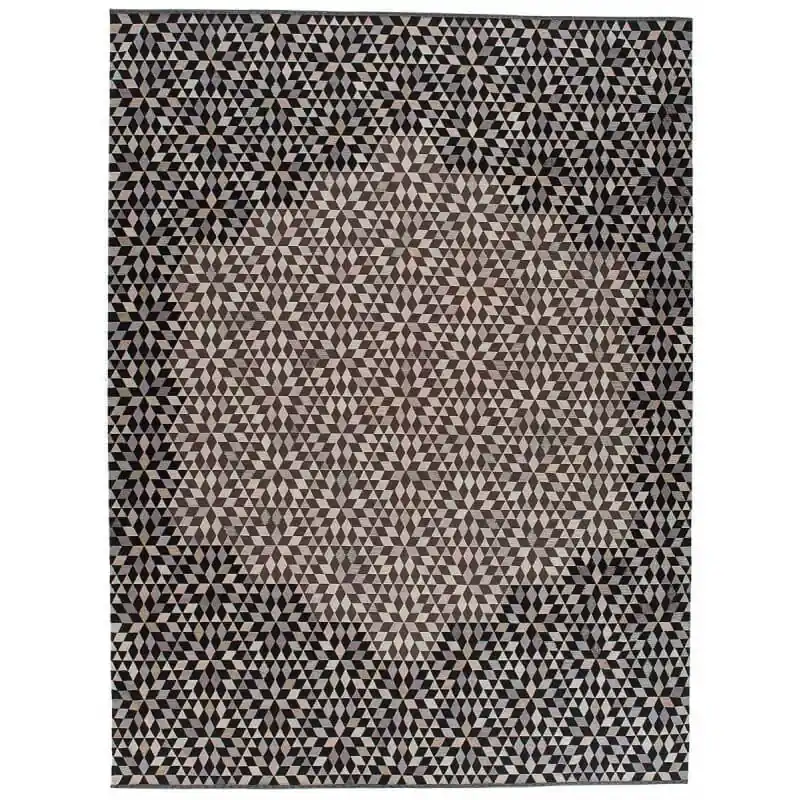 Neuheit Teppich Diamond Medallion Black Cream Golran