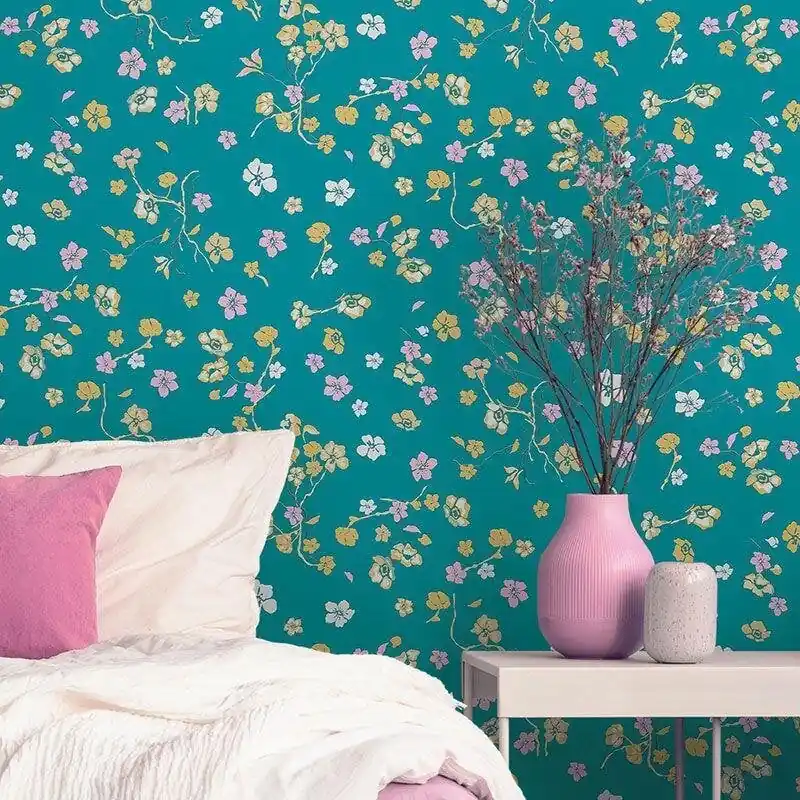 Tapete Blau, Gelb, Vanille, Grün, Petrol, Türkis livingwalls Vliestapete (1042266) Neue Kollektion