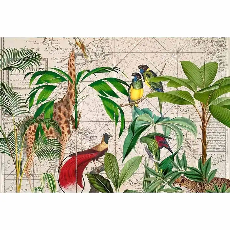 Angebot Digitaldruck-Tapete Palm Tree Map livingwalls (1036317)