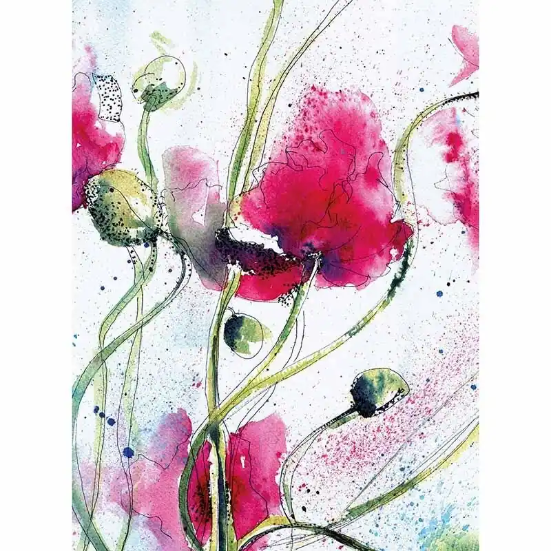 Neu Digitaldruck-Tapete Poppies Watercolour livingwalls (1034096)
