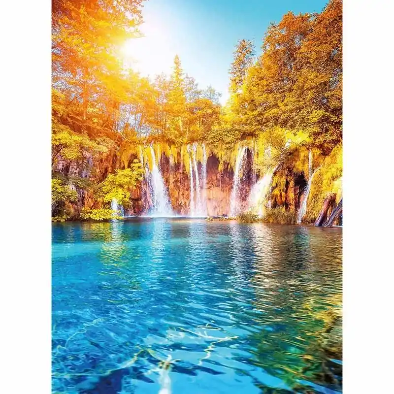 Digitaldruck-Tapete Waterfall And Lake In Croatia livingwalls (1034020) Super-Preis