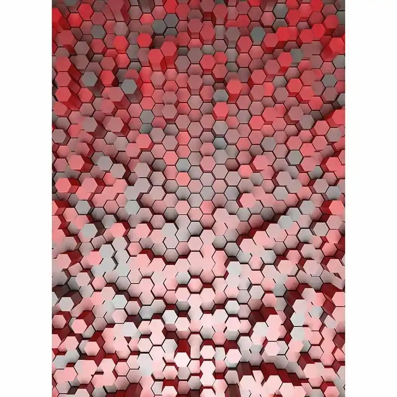 Digitaldruck-Tapete 3D Pentagons Red livingwalls (1034018) Must-Have