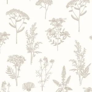 Tapete, weiß-silber, Blumen und Gräser, M80507, Vavex 2027 Letzte Chance