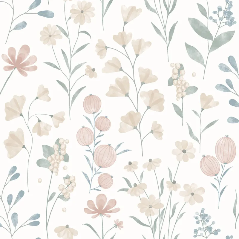 Tapete, weiß, Blumen, M88307, Vavex 2027 Top-Seller