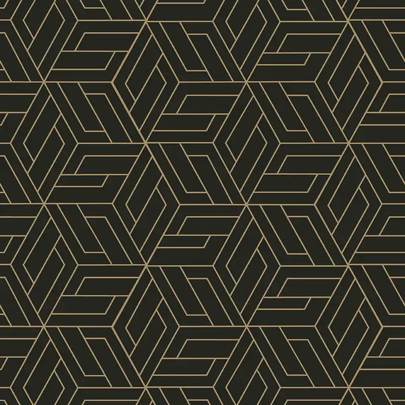 Schwarz-goldene geometrische Vliestapete, A67302, Vavex 2026 Ausverkauf