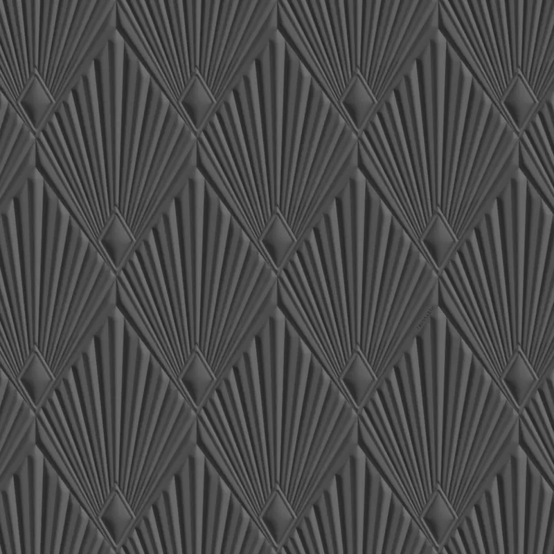 Jetzt Kaufen Luxus-geometrische Tapete, grau-schwarz, Art déco, Z30324, Casa 8, Trussardi