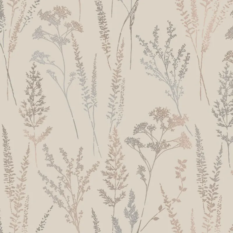 Vliestapete, braun, Wiesenblumen und Gräser, UI3205, Finest Selection, Vavex Ausverkauf