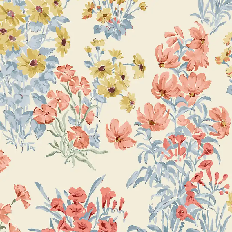 Tapete, Blau, Rot, Wildblumen, 122742, Laura Ashley 4 Geprüft