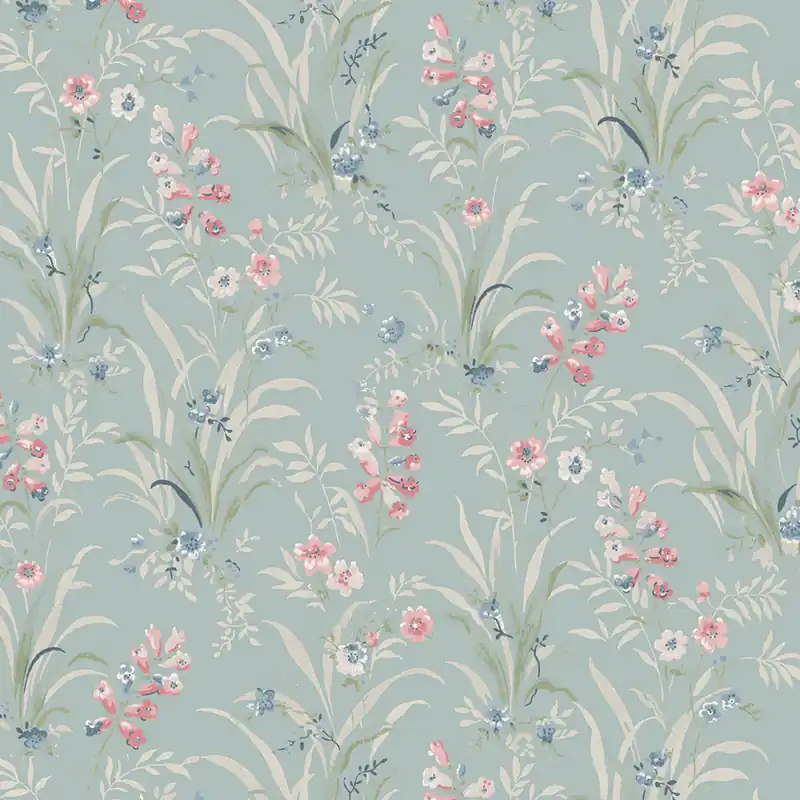 Tapete, Blau, Violett, Wildblumen, 122751, Laura Ashley 4 Knallerangebot