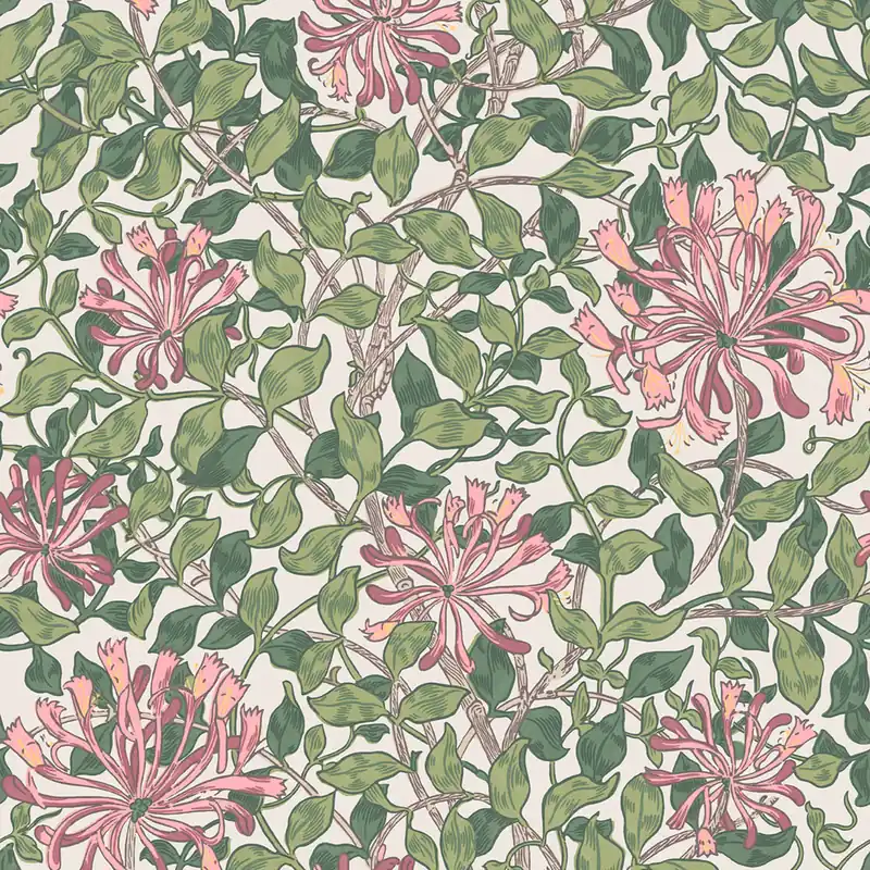 Tapete, Grün, Rosa, Blumen, Blätter, 140486, William Morris at Home vol. 2 Ausverkauf
