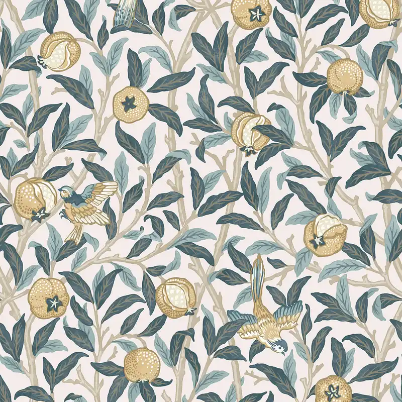 Tapete, Beige, Grün, Zweige, Vögel, 140501, William Morris at Home vol. 2 Saisonangebot