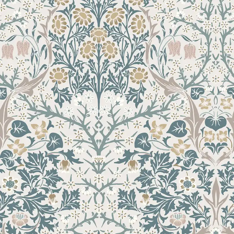 Tapete, Beige, Grau, Blumen, Blätter, 140505, William Morris at Home vol. 2 Günstig