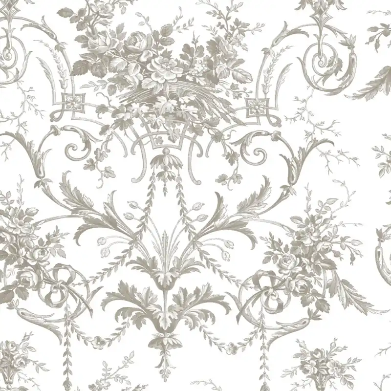 Schlosstapete, Grau-Weiß, Blüten, 130111, Laura Ashley 4 Must-Have