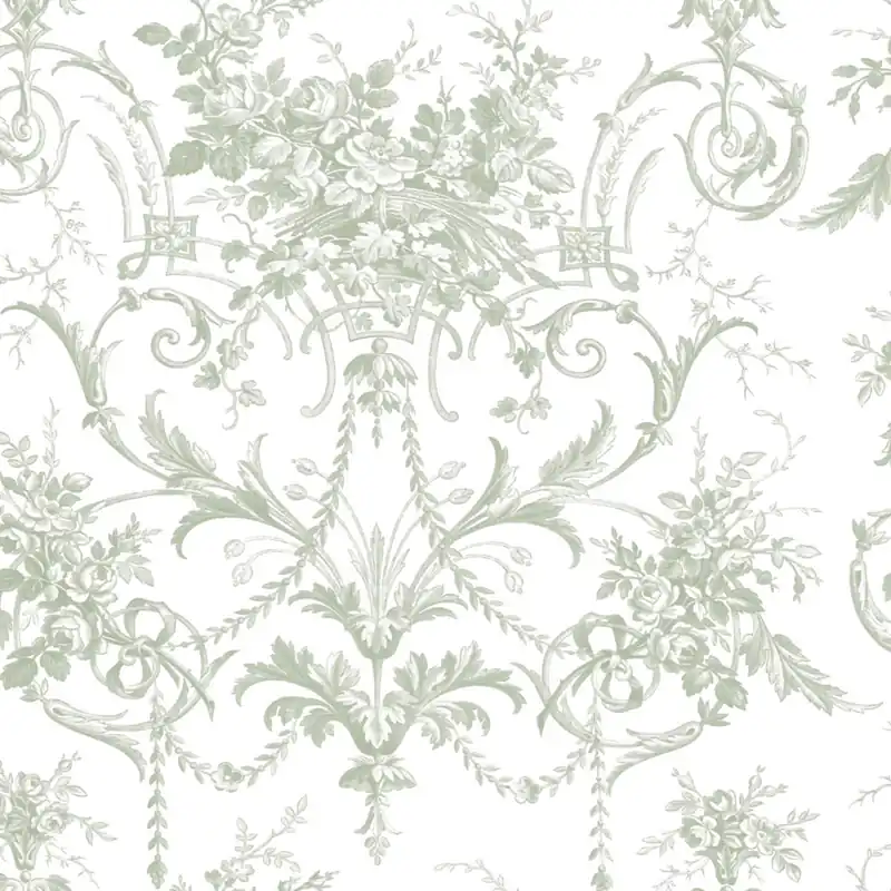 Schlosstapete, Grün-Weiß, Blüten, 130112, Laura Ashley 4 Meistverkauft