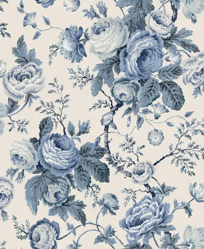 Neue Kollektion Tapete, Blau, Weiß, Blumenmuster, 140324, Laura Ashley 4