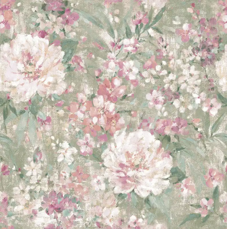 Echt Tapete, Grün, Rosa, Blumenmuster, 140328, Laura Ashley 4