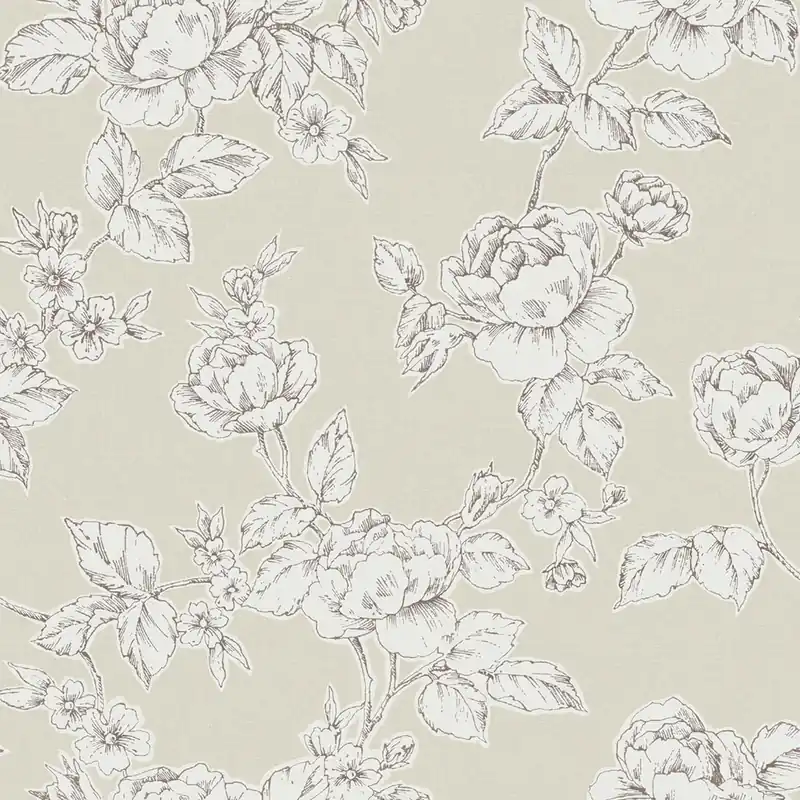 Tapete, Beige, Weiß, Rosen, 127387, Laura Ashley 4 Mega-Angebot
