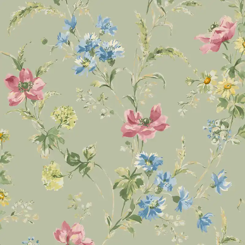 Tapete, Grün, Rosa, Mohnblüten, 127405, Laura Ashley 4 Neuheit