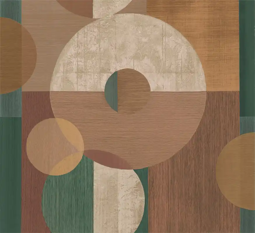 Geometrische Fototapete, Grün, Braun, IMD28141, Imani, Decoprint Neue Ware