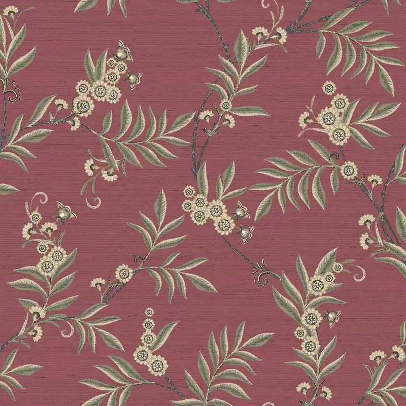 Tapete, bordeauxrot, grün, blühende Zweige, 7704, Agora, Parato by Cristiana Masi Top-Angebot