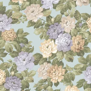 Highlight Blumentapete, blau, grün, 7716, Agora, Parato by Cristiana Masi