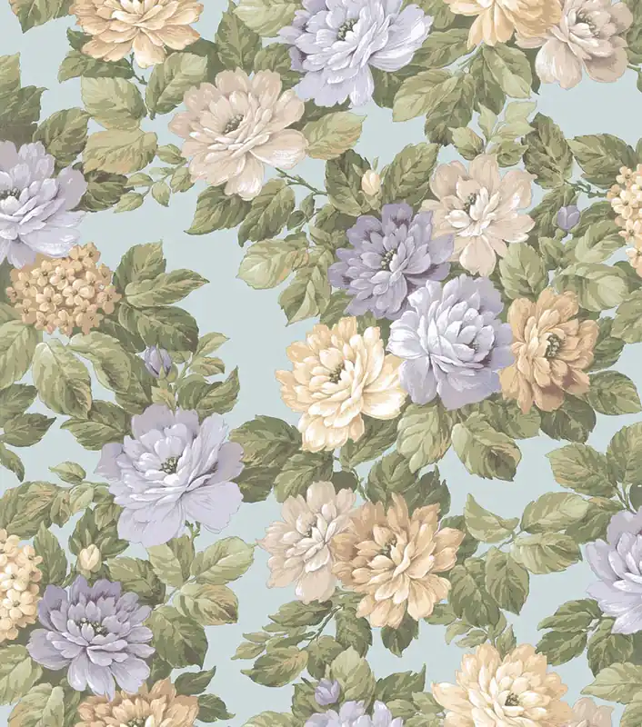 Highlight Blumentapete, blau, grün, 7716, Agora, Parato by Cristiana Masi