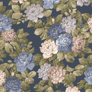 Neue Kollektion Blumentapete, blau, lila, 7717, Agora, Parato by Cristiana Masi