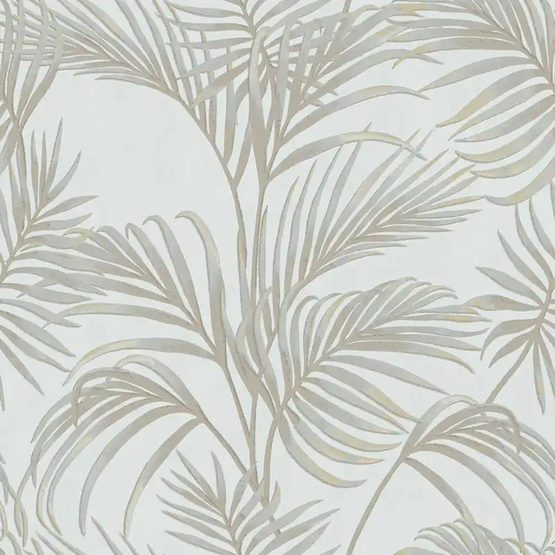 Sonderangebot Luxuriöse grau-silberne Tapete mit Palmblättern, 7737, Agora, Parato by Cristiana Masi