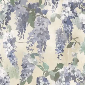 Neue Kollektion Tapete, blau, grün, Blumen, Zweige, AU41603, Aurelia, Prestige Wallcoverings