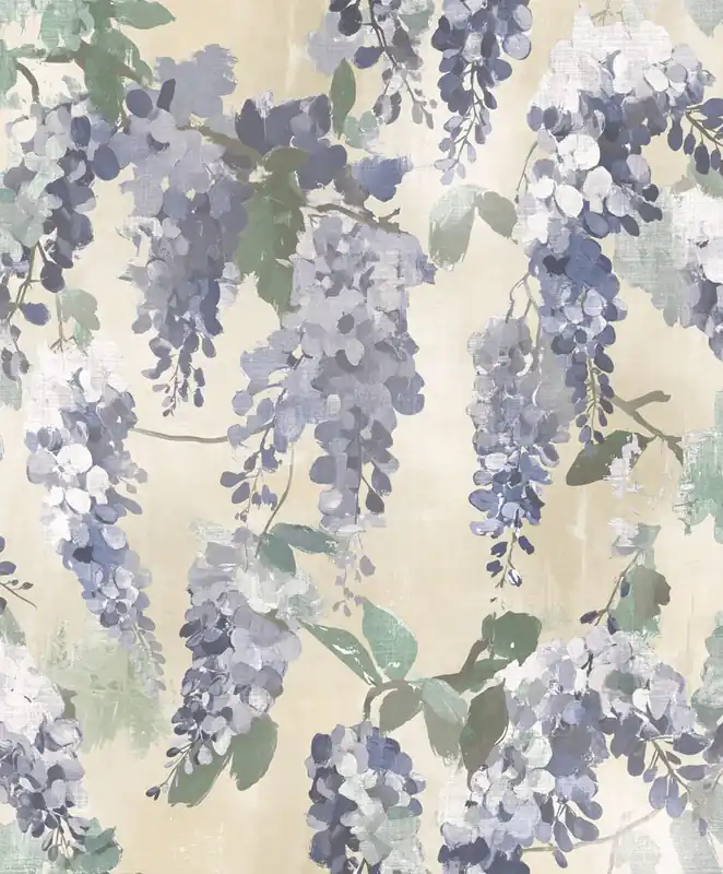 Neue Kollektion Tapete, blau, grün, Blumen, Zweige, AU41603, Aurelia, Prestige Wallcoverings