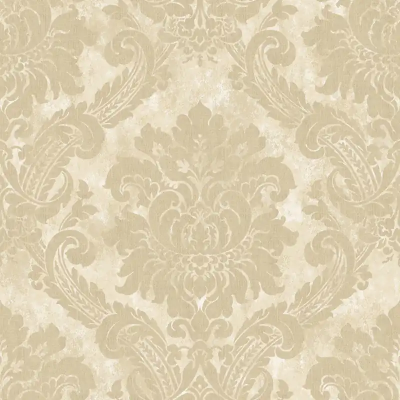 Markenprodukt Tapete, beige, weiß, Damastmuster, AU41002, Aurelia, Prestige Wallcoverings