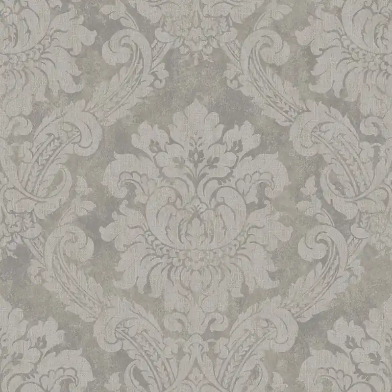 Rabatt Tapete, grau, weiß, Damastmuster, AU41004, Aurelia, Prestige Wallcoverings