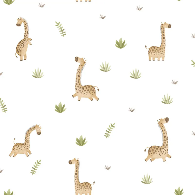 Schnäppchen Kindertapete, braun, grün, Giraffen und Pflanzen, 4440, Momi, Parato by Cristiana Masi