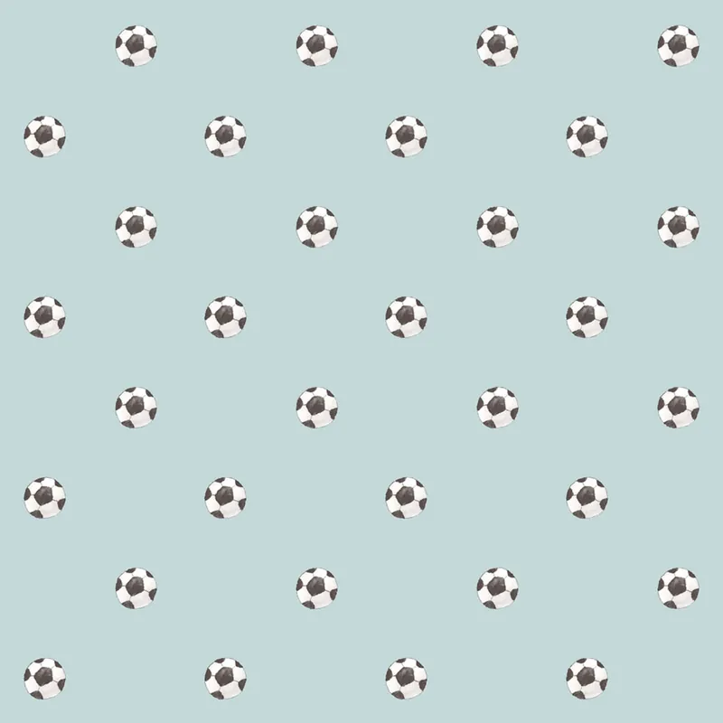 Heißes Angebot Kindertapete, blau, schwarz, Fußbälle, 4454, Momi, Parato by Cristiana Masi