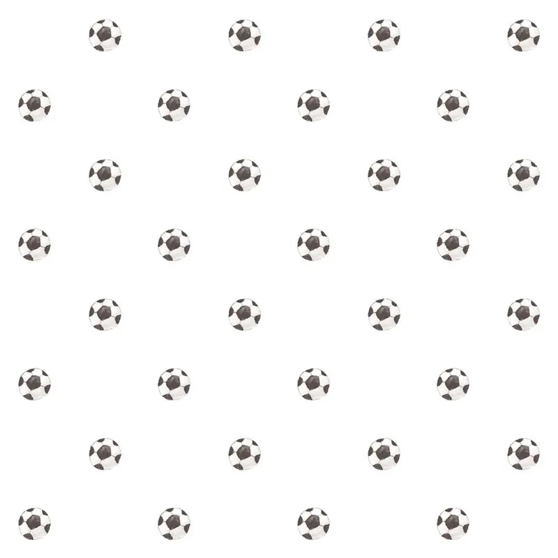 Rabatt Kindertapete, weiß, schwarz, Fußbälle, 4456, Momi, Parato by Cristiana Masi
