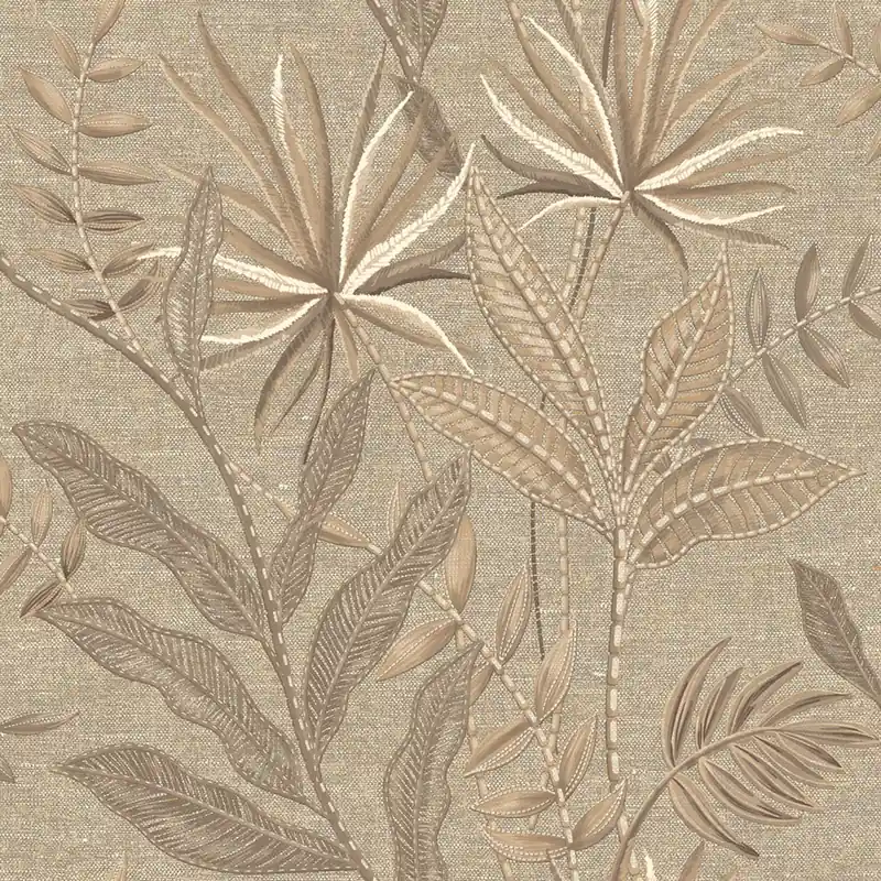 Heißes Angebot Tapete, Braun, Beige, Stoffoptik, Blätter, TN29081, Terra Nova, Decoprint