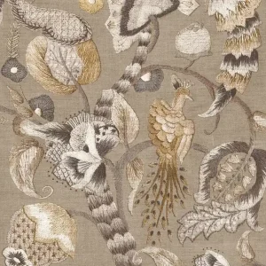 Tapete, grau, schwarz, blühende Zweige, Vögel, 5802, Jaipur, Parato by Cristiana Masi Neue Ware