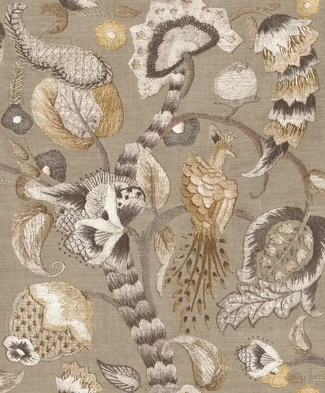 Tapete, grau, schwarz, blühende Zweige, Vögel, 5802, Jaipur, Parato by Cristiana Masi Neue Ware