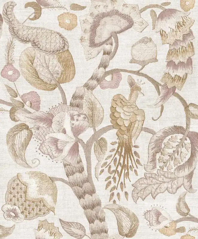 Sichere Zahlung Tapete, rosa, beige, blühende Zweige, Vögel, 5804, Jaipur, Parato by Cristiana Masi