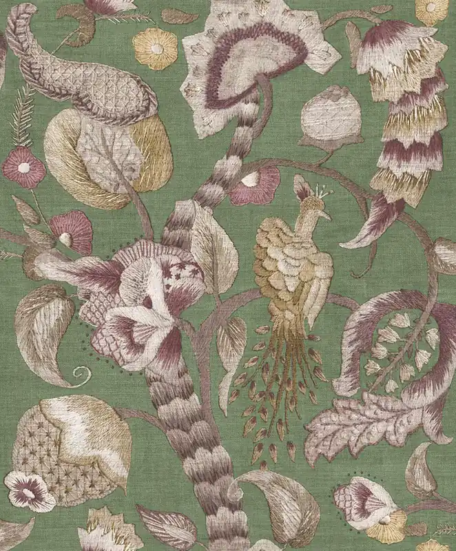 Highlight Tapete, lila, grau, blühende Zweige, Vögel, 5805, Jaipur, Parato by Cristiana Masi