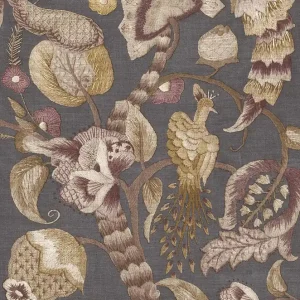 Tapete, grau, braun, blühende Zweige, Vögel, 5809, Jaipur, Parato by Cristiana Masi Markenprodukt