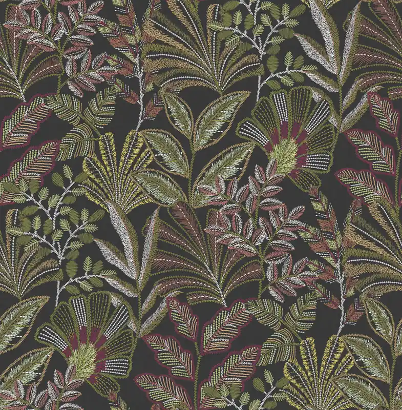 Sale Tapete, schwarz, Blätter, 142318, Jaipur, Graham Brown Premium