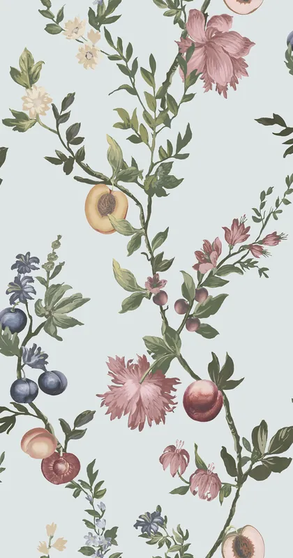 Günstig Tapete, blau, Zweige, Blumen, 142343, Allurium, Graham Brown Premium
