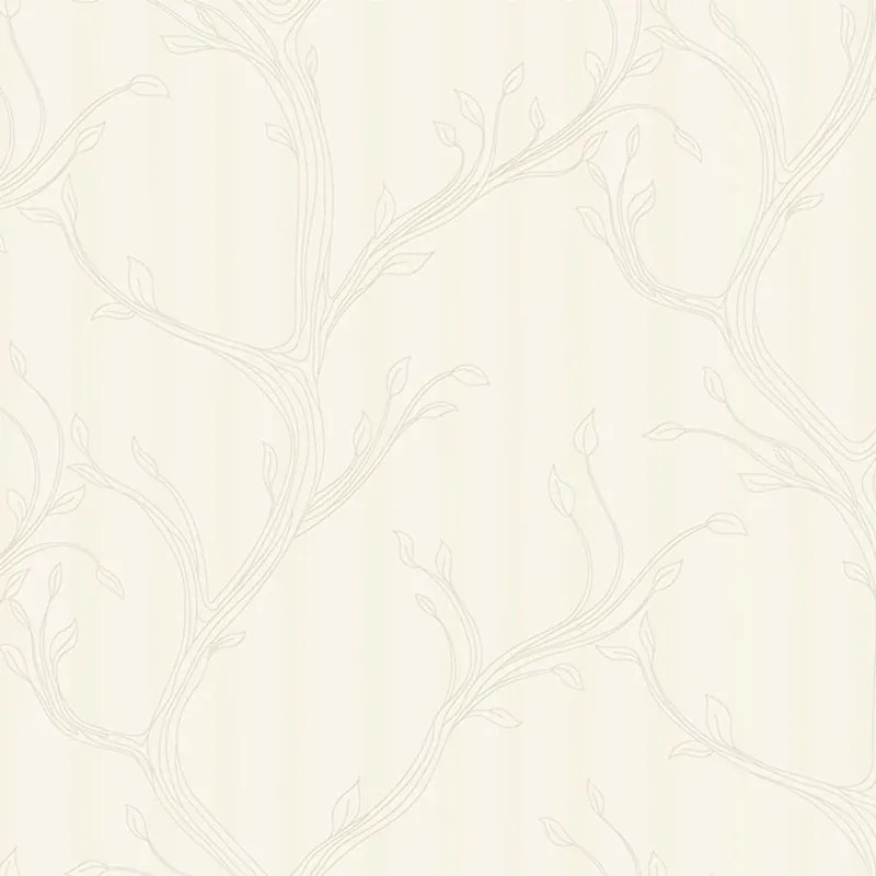 Luxustapete, Creme, Zweige mit Blättern, Z16717, Murella 100, Zambaiti Parati Zertifiziert