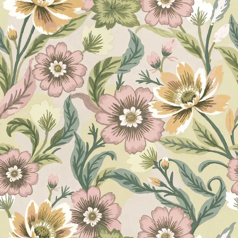 Tapete, grau-beige, Blumen, 2012, Rio, Parato by Cristiana Masi Preiswert