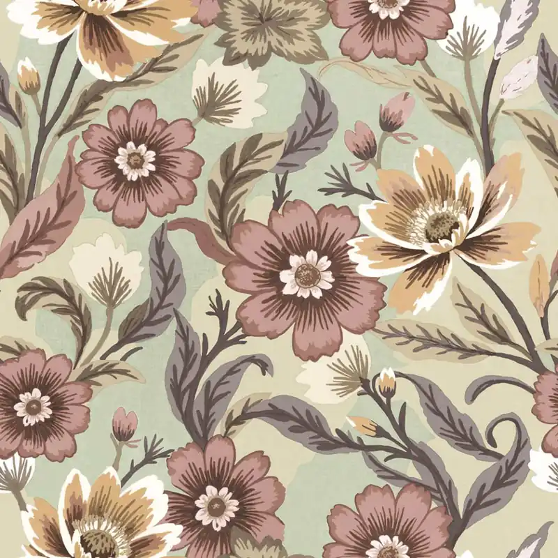 Tapete, grün-beige, Blumen, 2013, Rio, Parato by Cristiana Masi Top-Seller