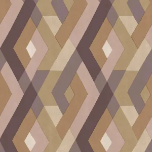 Geometrische Tapete, braun-lila, 2032, Rio, Parato by Cristiana Masi Schnäppchen