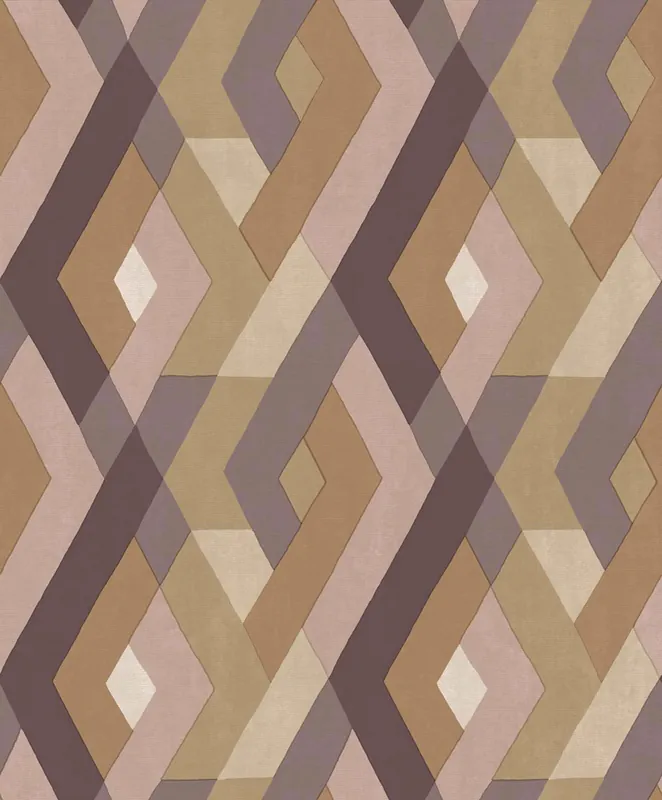 Geometrische Tapete, braun-lila, 2032, Rio, Parato by Cristiana Masi Schnäppchen