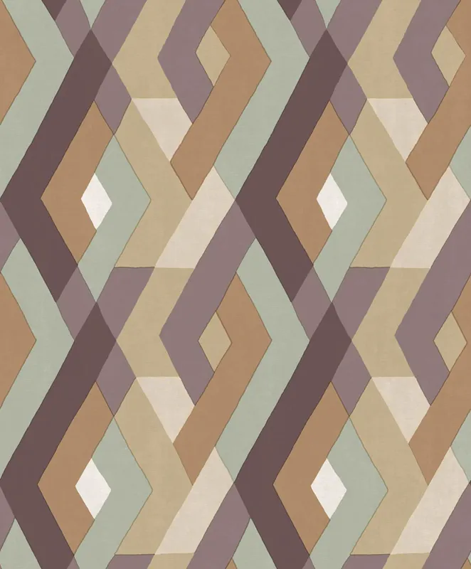 Geometrische Tapete, braun-grün, 2033, Rio, Parato by Cristiana Masi Neu Im Sortiment