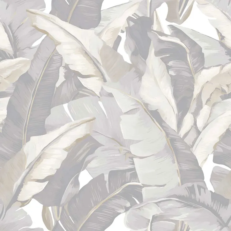 Tapete, grau, grau-beige, Blätter, 2005, Rio, Parato by Cristiana Masi Heißes Angebot